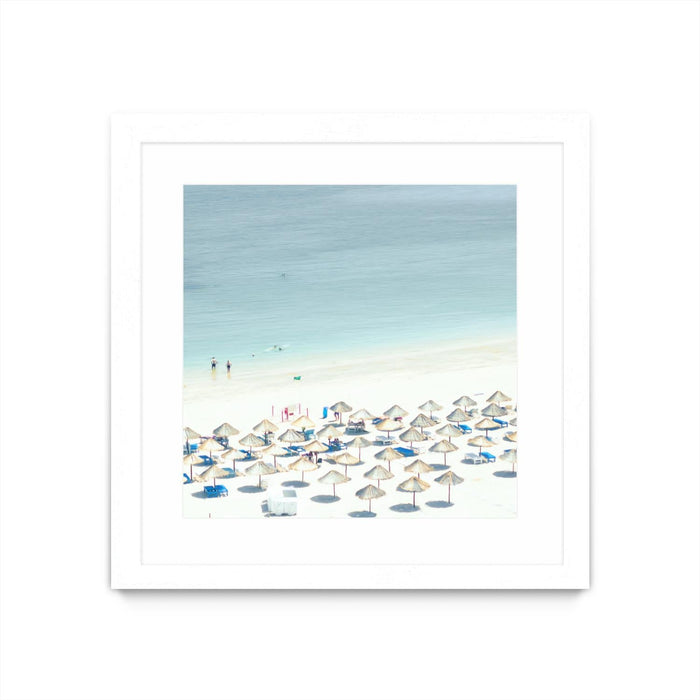\"Sesimbra I\" Matted and Framed White 36x36 Wall Art