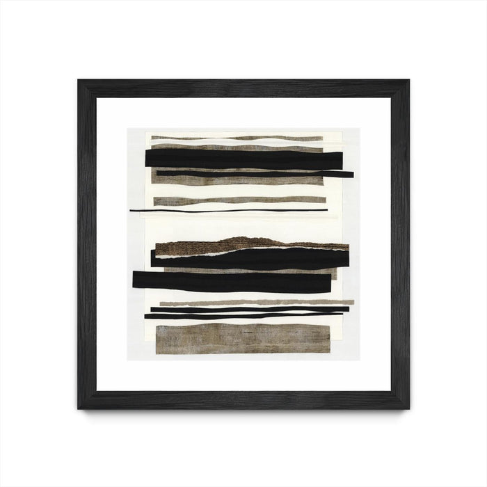 \"Time After Time I\" Matted and Framed Black 30x30 Wall Art