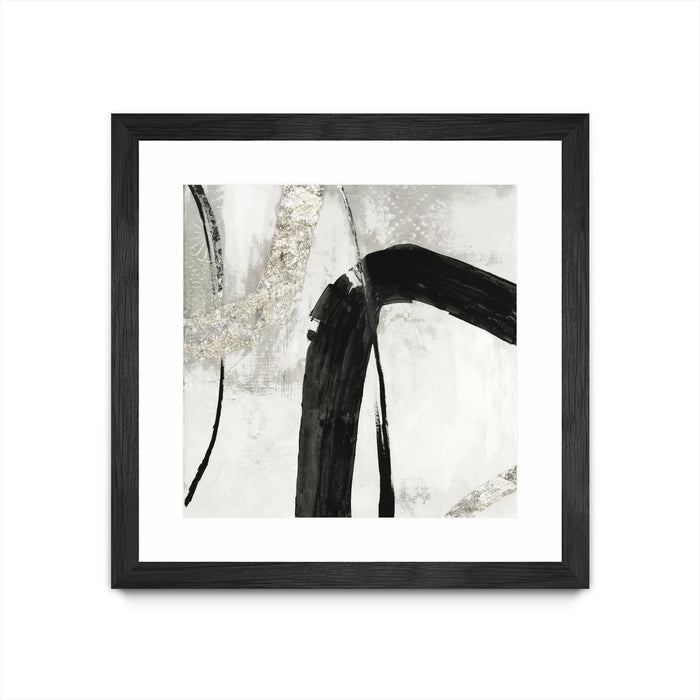 \"Black Ink Ii\" Matted and Framed Black 30x30 Wall Art