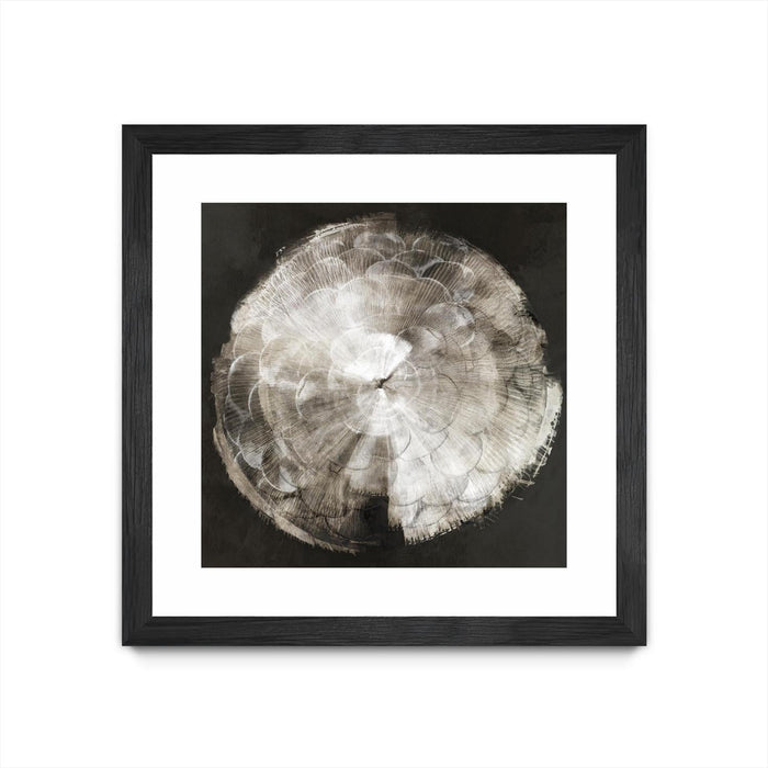 \"Touch Of Darkened Silver\" Matted and Framed Black 36x36 Wall Art