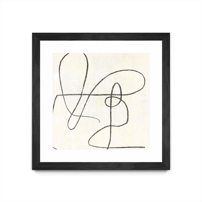 \"Juxtaposing\" Matted and Framed Black 30x30 Wall Art