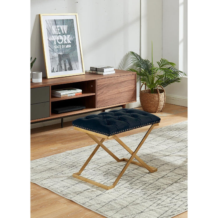 Imperial Tufted Ottoman with Golden Base Black Benches