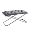 Imperial Tufted Double Bench with Silver Base Grey Benches