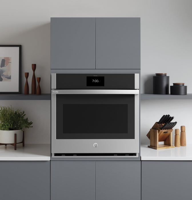 GE Profile 30\" 5.0 Cu. Ft. Smart Convection Single Wall Oven with Air Fry - PTS7000SNSS