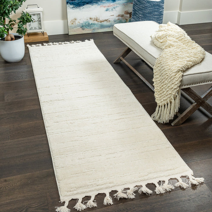 Quinto Cream Waves Shag Area Rug - 2'7\" x 8'