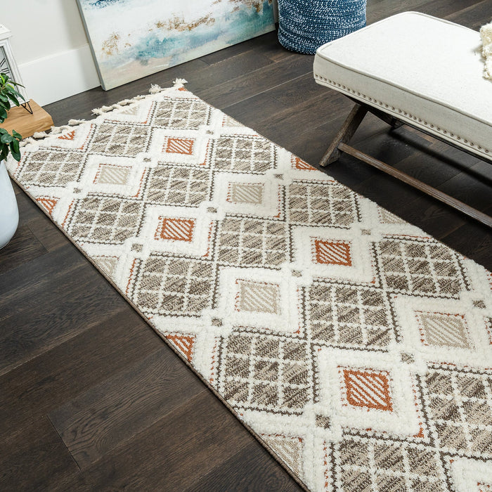 Quinto Twinkle Orange Shag Area Rug - 2'7\" x 8'
