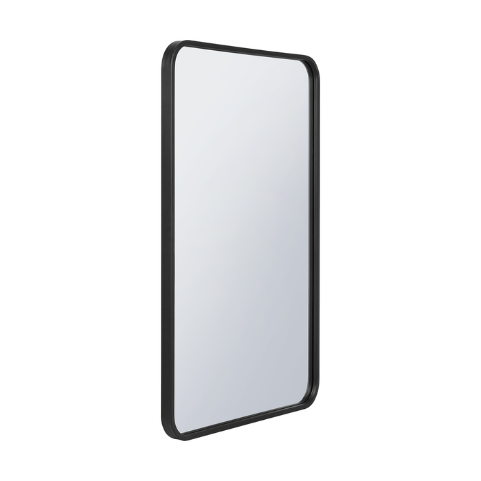 Arcus 30\" X 40\" Hand Crafted Rectangular Round Mirror - Black