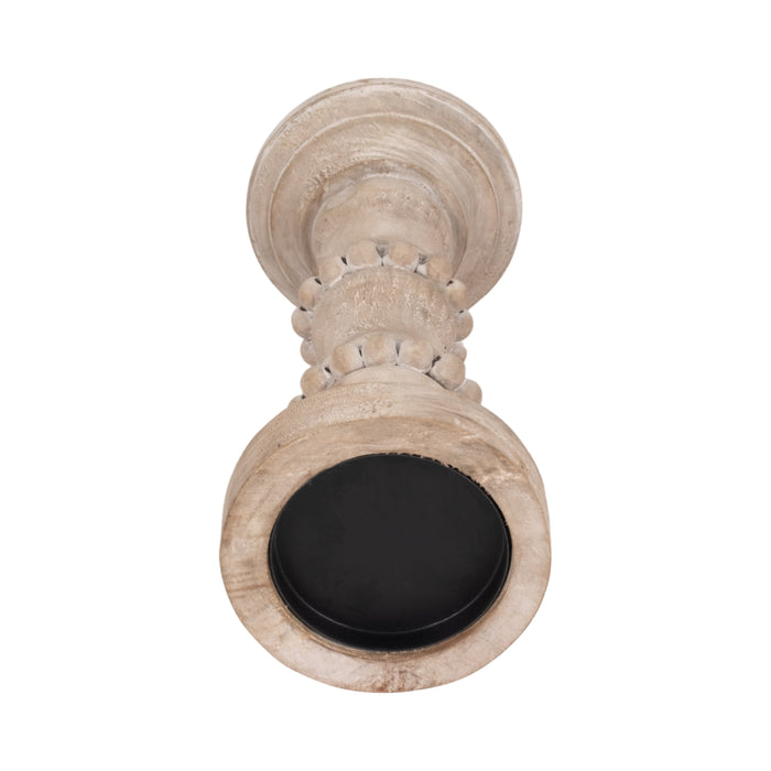 Wooden 11\" Antique Candle Holder