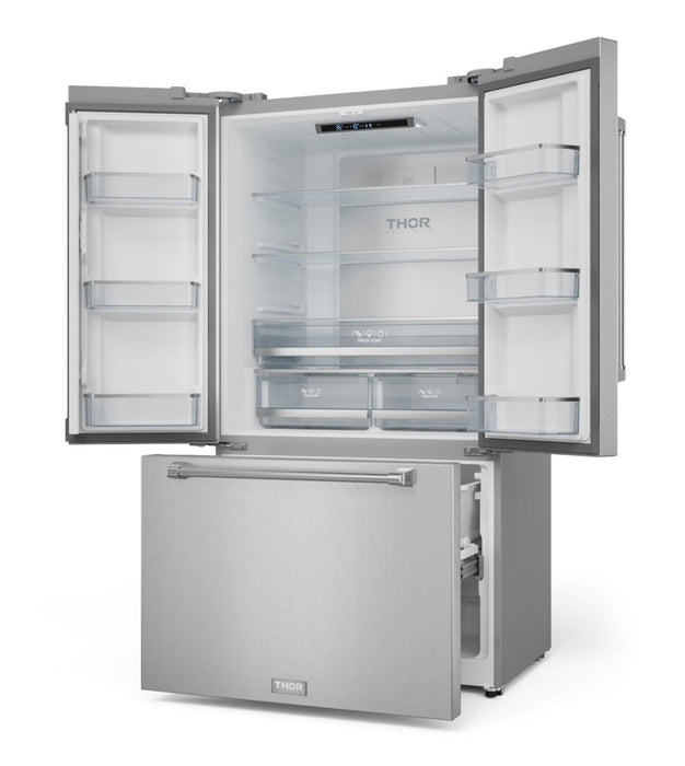 Gordon Ramsay Collection by Thor Kitchen 36\" 20.3 Cu. Ft. Counter-Depth French-Door Refrigerator - RF3621CTD99