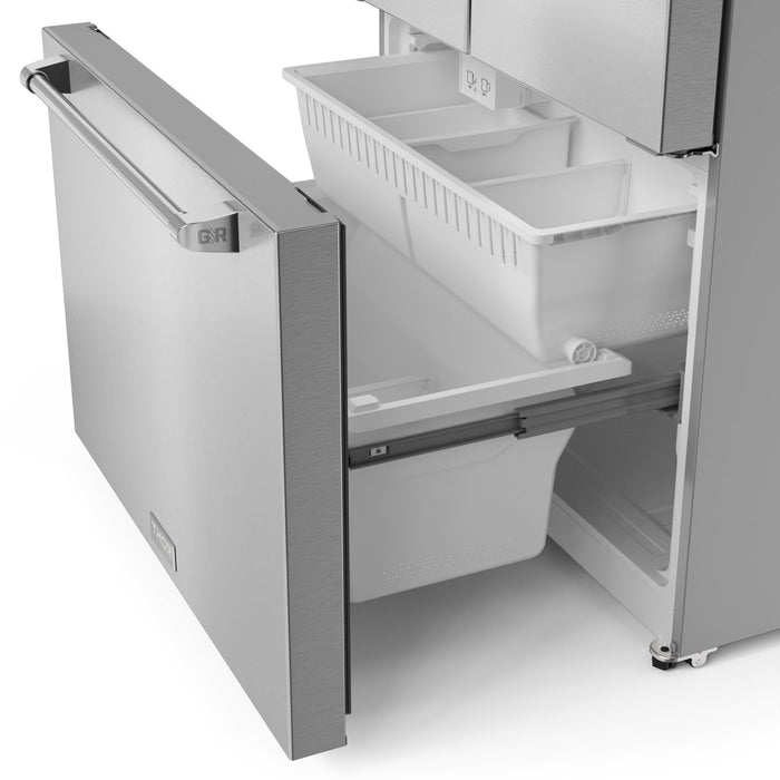 Gordon Ramsay Collection by Thor Kitchen 36\" 20.3 Cu. Ft. Counter-Depth French-Door Refrigerator - RF3621CTD99