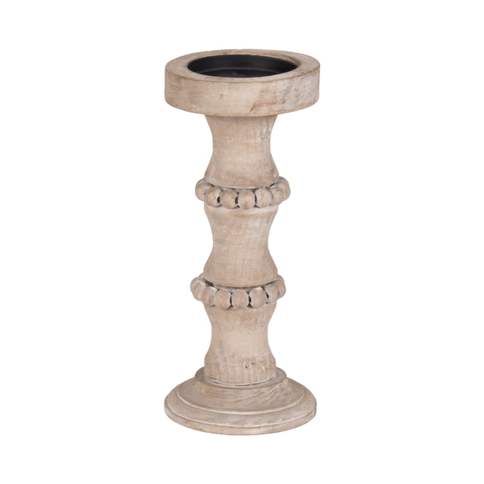 Wooden 11\" Antique Candle Holder