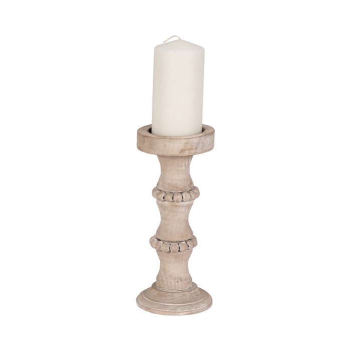 Wooden 11\" Antique Candle Holder