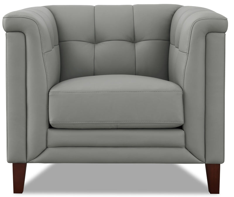 Hydeline Bodie Leather Chair - Grey