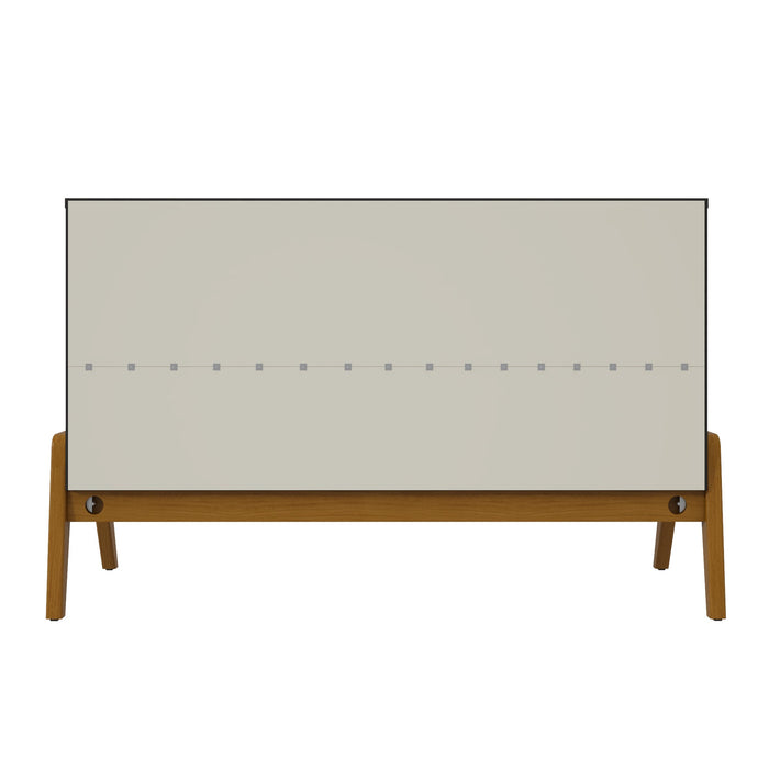 Manhattan Comfort Mid-Century Modern Gales 48.50” Sideboard with Solid Wood Legs - Matte Black