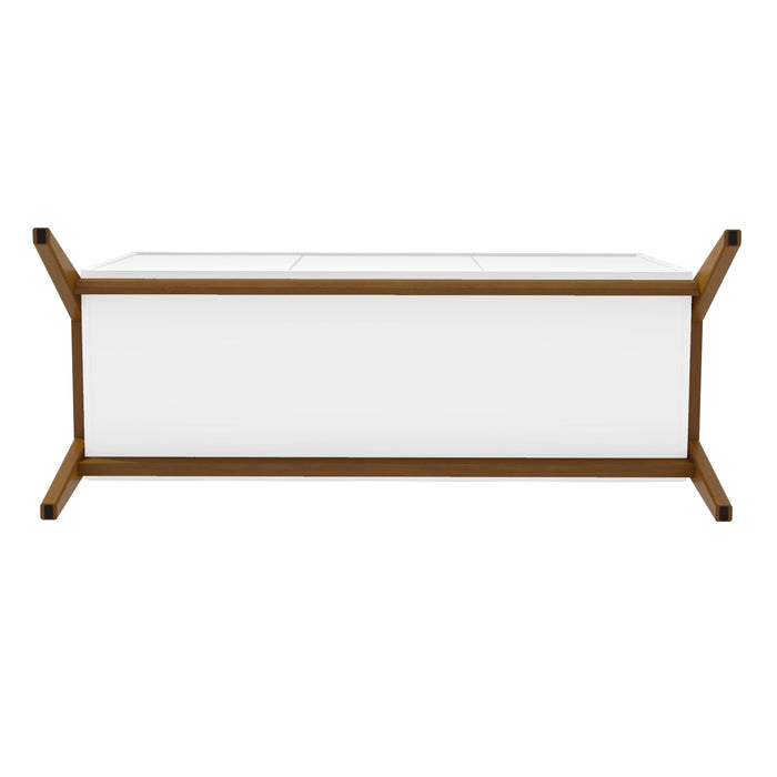 Manhattan Comfort Mid-Century Modern Gales 48.50” Sideboard with Solid Wood Legs - Matte White