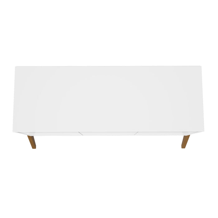 Manhattan Comfort Mid-Century Modern Gales 48.50” Sideboard with Solid Wood Legs - Matte White