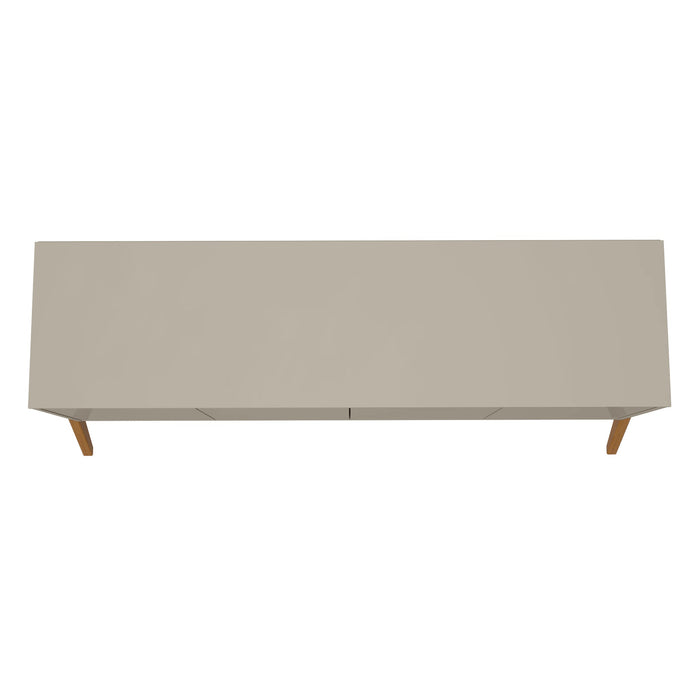 Manhattan Comfort Mid-Century Modern Gales 63.32” Sideboard with Solid Wood Legs - Greige