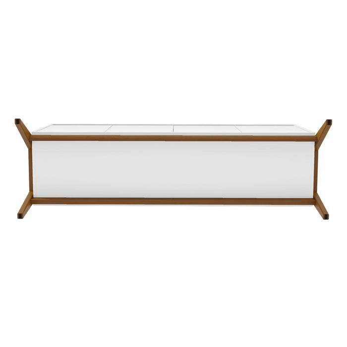 Manhattan Comfort Mid-Century Modern Gales 63.32” Sideboard with Solid Wood Legs - Matte White
