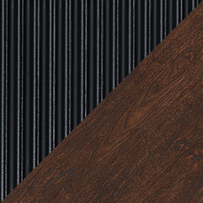 Manhattan Comfort Duane 59.05” Modern Ribbed Sideboard with Adjustable Shelves - Dark Brown & Black