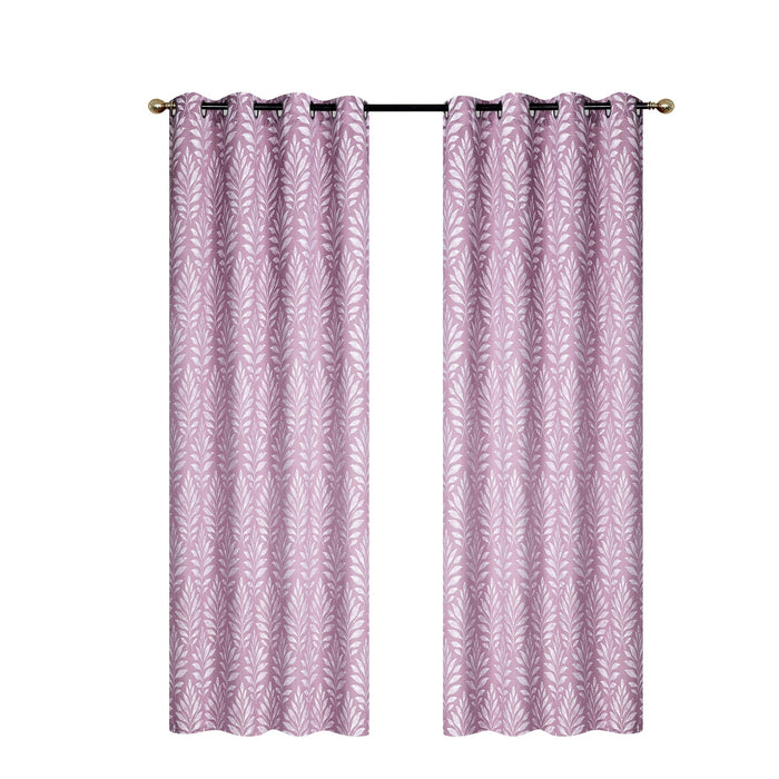 Embroidered Panel Fern Dark Rose 84\" - Set of 2 Drapes and Blinds