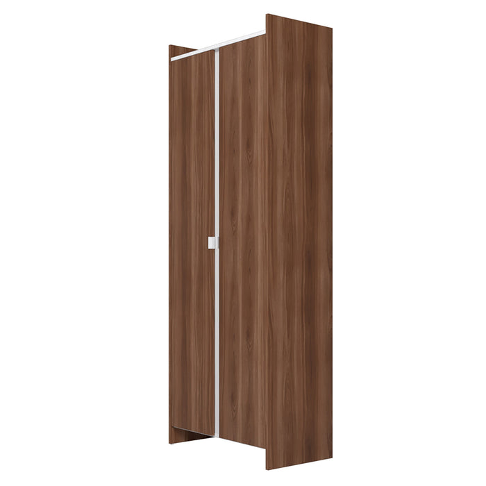 Manhattan Comfort Mid-Century Modern Ratzer Storage Cabinet with 11 Shelves - Brown & White