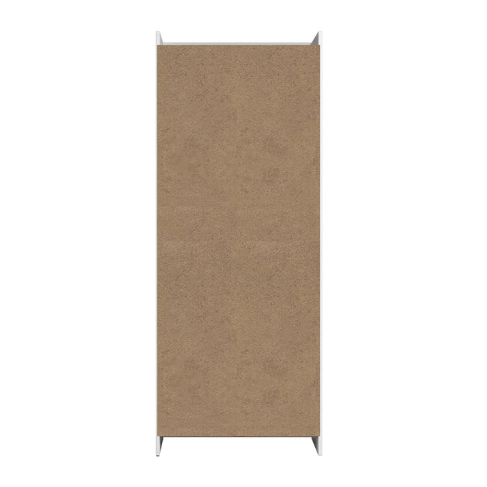Manhattan Comfort Mid-Century Modern Ratzer Storage Cabinet with 11 Shelves - White & Brown