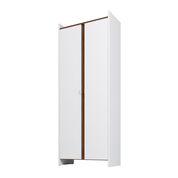Manhattan Comfort Mid-Century Modern Ratzer Storage Cabinet with 11 Shelves - White & Brown