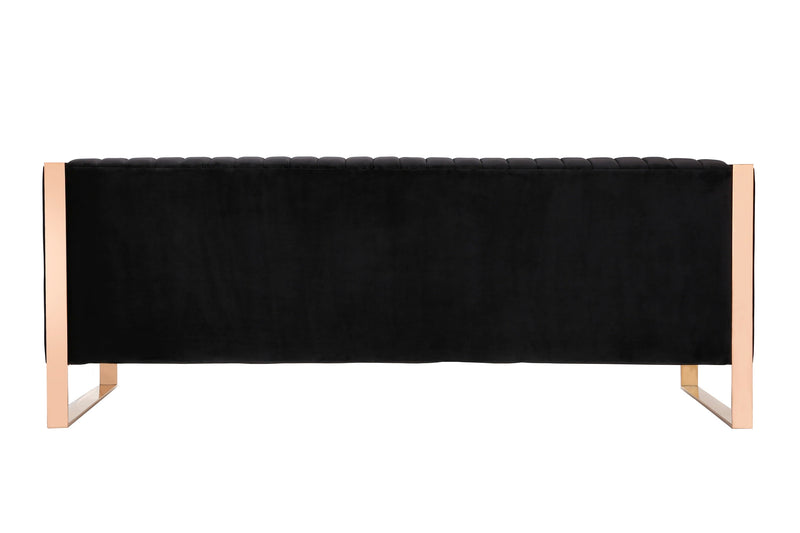 Manhattan Comfort Trillium 83.07\" Sofa - Black & Gold