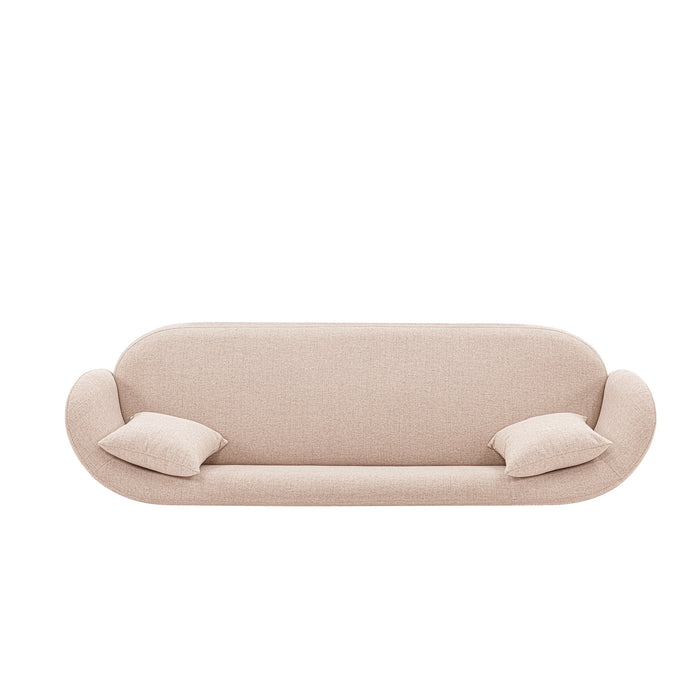 Manhattan Comfort Contemporary Siri Linen Weave 92.52\" Sofa with Pillows - Wheat