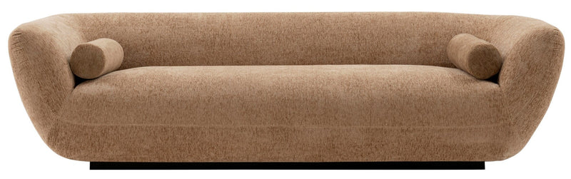 Manhattan Comfort Contemporary Ulka Chenille Sofa with Pillows - Light Brown