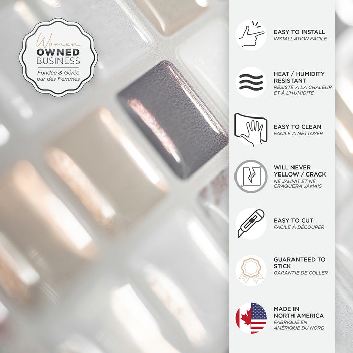 Smart Tiles Peel and Stick 4-Sheet 12 x 10 Backsplash - Minimo Noche