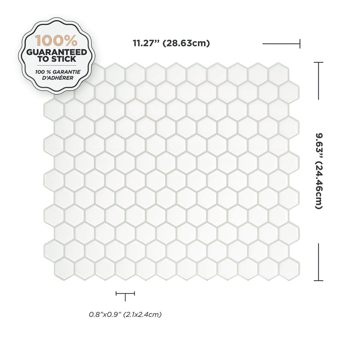 Smart Tiles Peel and Stick 4-Sheet 11 x 10 Backsplash - Hexago