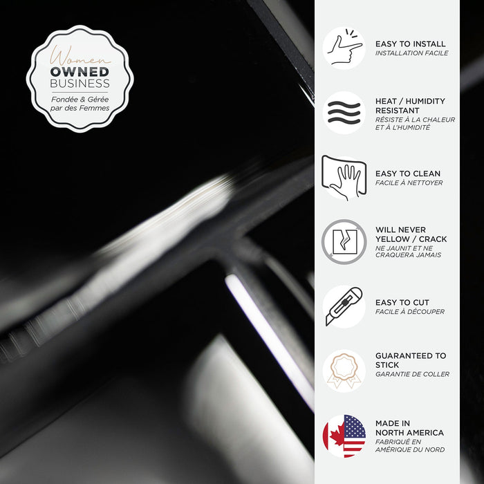 Smart Tiles Peel and Stick 4-Sheet 12 x 9 Backsplash - Metro Nero