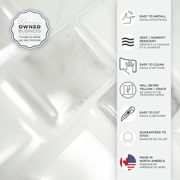 Smart Tiles Peel and Stick 4-Sheet 10 x 10 Backsplash - Ravenna Bianco