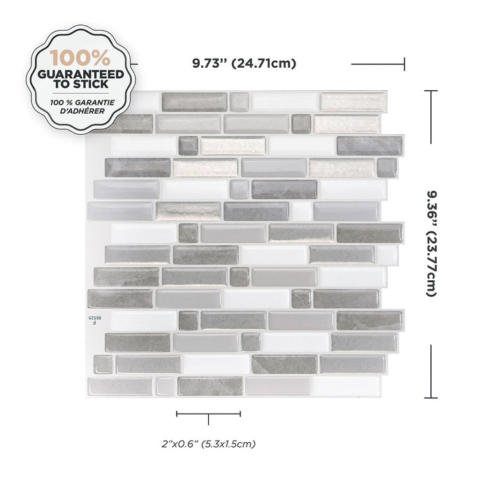 Smart Tiles Peel and Stick 4-Sheet 10 x 10 Backsplash - Crescendo Agati