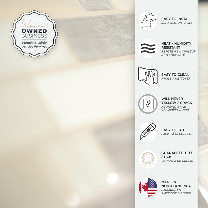 Smart Tiles Peel and Stick 4-Sheet 10 x 10 Backsplash - Crescendo Ciotta