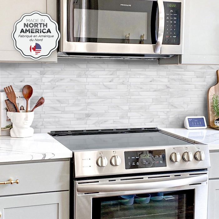 Smart Tiles Peel and Stick 4-Sheet 12 x 10 Backsplash - Milano Massa