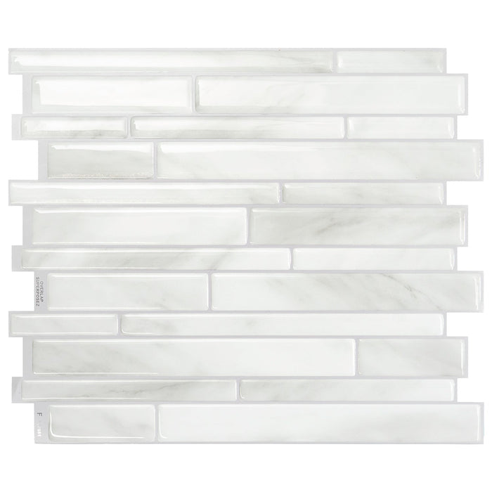 Smart Tiles Peel and Stick 4-Sheet 12 x 10 Backsplash - Milano Massa