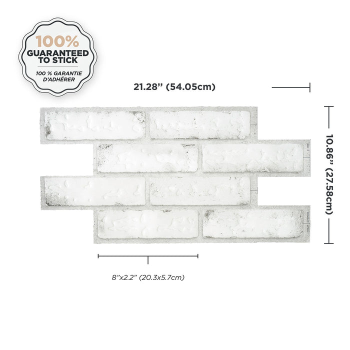 Smart Tiles Peel and Stick 2-Sheet 21 x 11 Backsplash - Brik Sidney