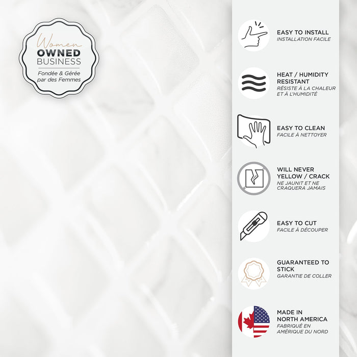 Smart Tiles Peel and Stick 2-Sheet 23 x 12 Backsplash - Blok Minimo
