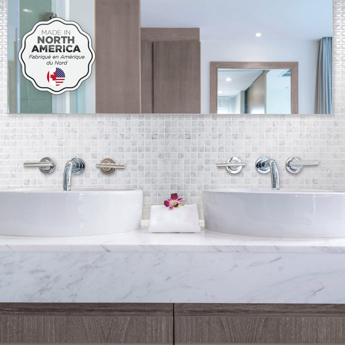 Smart Tiles Peel and Stick 2-Sheet 23 x 12 Backsplash - Blok Minimo