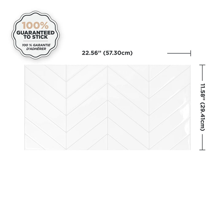 Smart Tiles Peel and Stick 2-Sheet 23 x 12 Backsplash - Blok Chevron