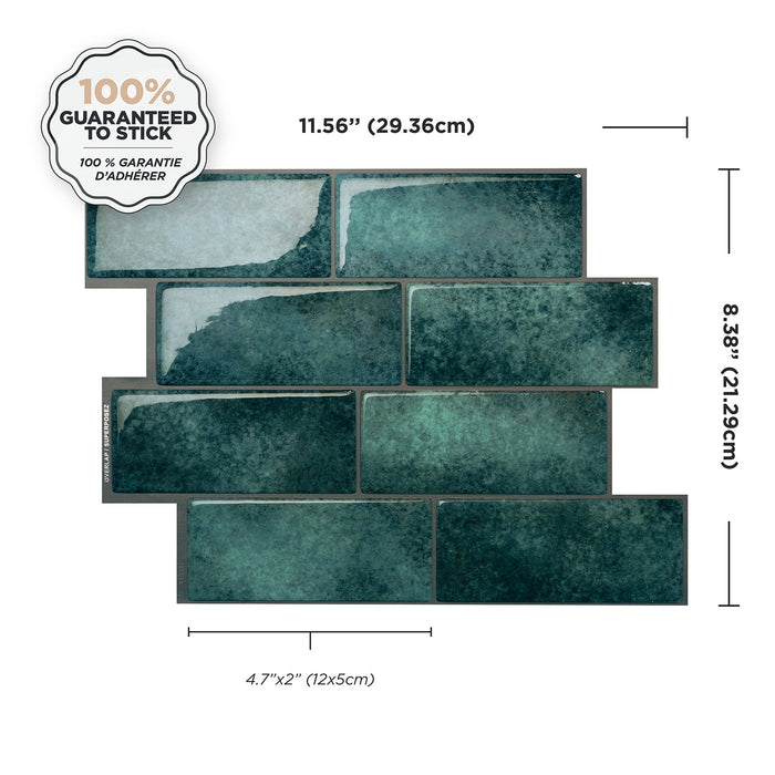 Smart Tiles Peel and Stick 4-Sheet 12 x 9 Backsplash - Metro Medina
