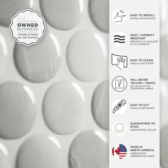 Smart Tiles Peel and Stick 4-Sheet 9 x 9 Backsplash - Penny Roccia