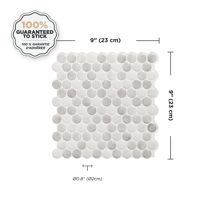 Smart Tiles Peel and Stick 4-Sheet 9 x 9 Backsplash - Penny Roccia