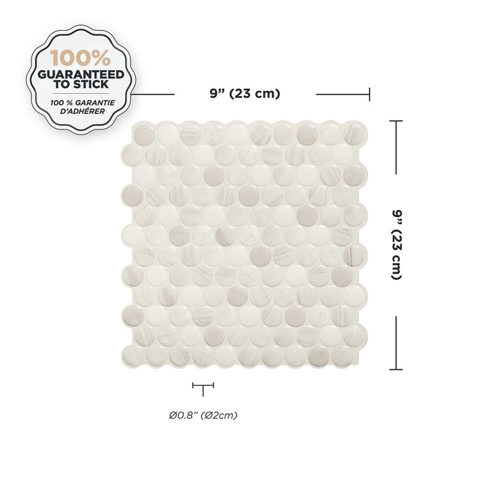 Smart Tiles Peel and Stick 4-Sheet 9 x 9 Backsplash - Penny Terra