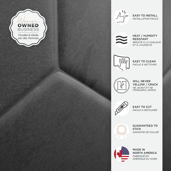 Smart Tiles Peel and Stick 4-Sheet 10 x 11 Backsplash - Hexa Walton
