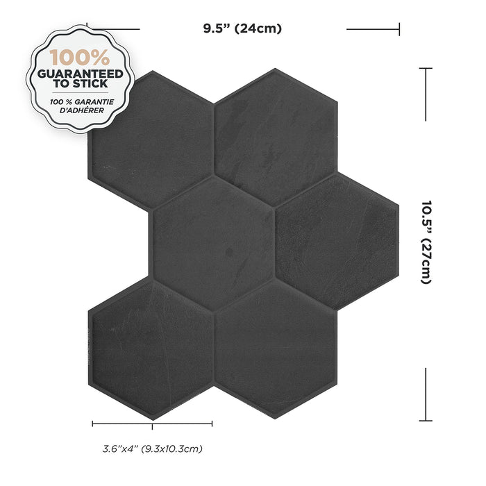 Smart Tiles Peel and Stick 4-Sheet 10 x 11 Backsplash - Hexa Walton