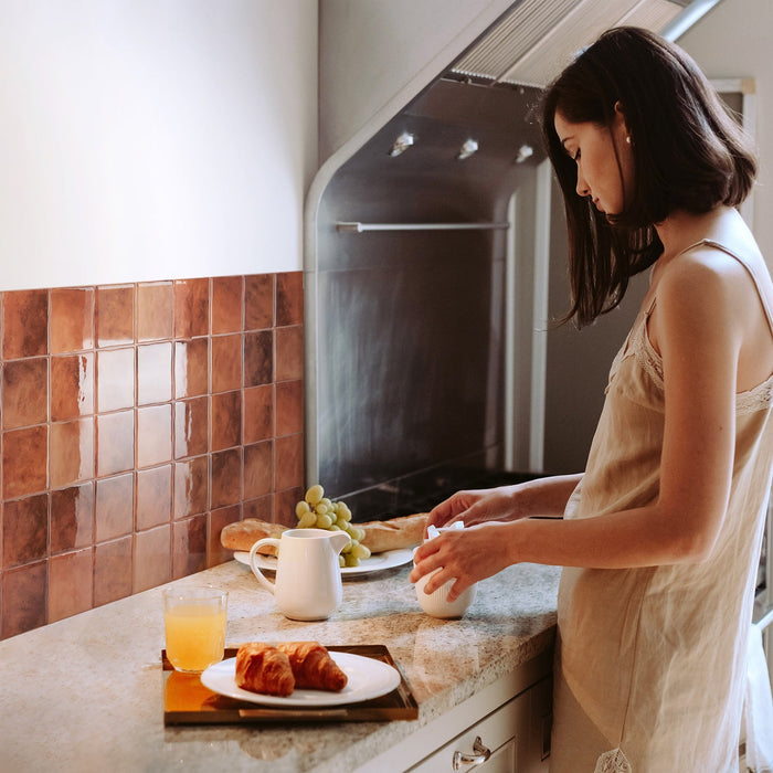 Smart Tiles Peel and Stick 4-Sheet 9 x 9 Backsplash - Zellige Safi