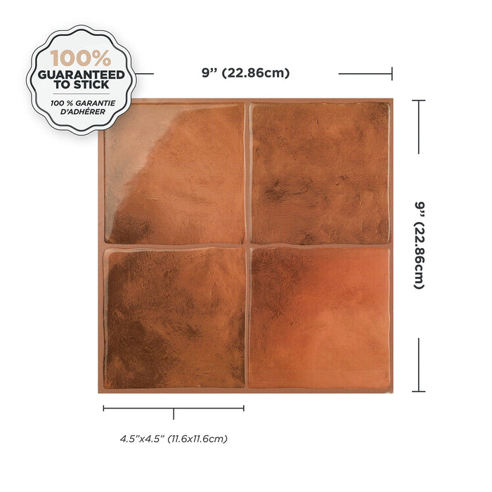 Smart Tiles Peel and Stick 4-Sheet 9 x 9 Backsplash - Zellige Safi